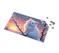 Puzzles For Toddlers 2-4 White Cat On Snowy Branch At Sunset Picture Puzzle 4 Year Old Boy Gift 100 Piece Puzzles For Kids(300PCS)