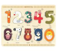 Puzzles for Toddlers 3-4, Wooden Puzzles for Toddlers, Wood Peg Puzzle for Preschool Kids, Number Learning Baby Board Toy, 1 2 3 Shape Knob Puzzle for Girls Boys 36Months and Up