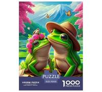 Puzzles Frog 1000 Pieces for Adults Jigsaw Educational Games Frog in The Pond Decoration Puzzle Ladies' Gifts for Both Adults And Children 70x50cm/1000pcs