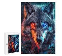 Puzzles Für Erwachsene 1000 PCS Wolf Eyes Red Vs Blue Puzzles Für Erwachsene Stressabbau Herausfordernde Denkspiele Familienspiele 1000 PCS