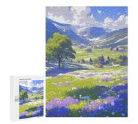 Puzzles Für Erwachsene 500 PCS Floral Valley with Mountains Puzzles Für Erwachsene Stressabbau Herausfordernde Denkspiele Familienspiele 500 PCS