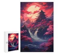Puzzles Für Erwachsene1000 PCS Cherry Blossom Pagoda Sunset Schwierige Und Herausfordernde Puzzles Für Erwachsene - Geburtstagsgeschenk Und Einzigartige Geschenke 1000 PCS