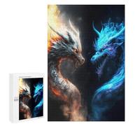 Puzzles Für Erwachsene1000 PCS Fire Vs Ice Dragons Battle Schwierige Und Herausfordernde Puzzles Für Erwachsene - Geburtstagsgeschenk Und Einzigartige Geschenke 1000 PCS