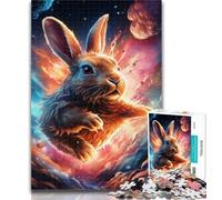Puzzles Galaxies Rabbits 1000 Piece Jigsaw Puzzles for Teenagers,Birthday Present, Gifts, Wall Art for And Age 14 Years Up 26x38cm