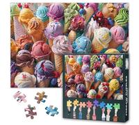 Puzzles Games - Colorful Assortment of Ice Cream Cones - Summer Ice Cream Fruits Ingredients - 1000 Piece Jigsaw Puzzle For Adults -Challenging Puzzle for Game Nights - 27.5" x 19.6"