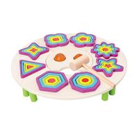 Puzzles - Geometric Wood Puzzles, Large Knob Educational Toy, Color And Shape Learning Puzzle | Early Childhood Toys For Kids Preschoolers | Sensory Development Toy
