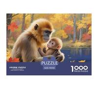 Puzzles Golden Monkey 1000 Pieces Challenge Toy for Adults,Idyllic Autumn Forest Impossible Jigsaw Puzzles 1000 Pieces Educational Games Home Decoration 70x50cm/1000pcs