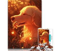Puzzles Golden Retriever Portrait Jigsaw Puzzle 1000 Pieces for Adults,for Age 14+ Impossible Game Best Gift for Adults And Teenagers 50x75cm