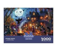 Puzzles Halloween Village 1000 Piece Challenge Game for Adults,Jack - O'- Lanterns Impossible Jigsaw Puzzles 1000 Piece Educational Games for Adults Or Families 70x50cm/1000pcs