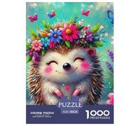 Puzzles Hedgehog 1000 Piece Jigsaw Challenge Toy Cute Animal Theme Home Decoration Ladies' Gifts for Kids And Adults 38x26cm/1000pcs