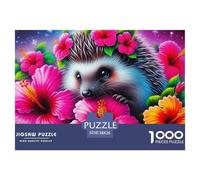 Puzzles Hedgehog 1000 Pieces Educational Games Cute Animal Theme Home Decoration Ladies' Gifts for Kids And Adults 38x26cm/1000pcs