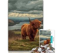 Puzzles Highland Cow 1000 Piece Jigsaw Puzzles for Adults Gifts,is Ideal As A Gift for The Whole Family Suitable for And 14 (26x38cm)
