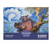 Puzzles Hippo 1000 Piece Challenge Game for Adults,Stormy Weather Impossible Jigsaw Puzzles 1000 Pieces Educational Games for Adults Or Families 70x50cm/1000pcs