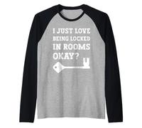 Puzzles I Just Love Being Locked in Rooms Okay Escape Room Raglan Baseball Tee