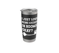 Puzzles I Just Love Being Locked in Rooms Okay Escape Room Stainless Steel Insulated Tumbler