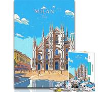 Puzzles Italy Milan Travel Puzzles 1000 Pieces for Teenagers,Decompressing Intellectual Educational Toy Secret Santa Gifts 26x38cm