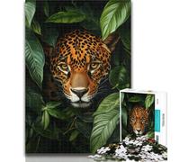 Puzzles Jaguar Hiding in The Jungle 1000 Piece Jigsaw Puzzles for Teenagers,Challenging Difficult with Fully Interlocking Randomly Shaped Pieces 26x38cm