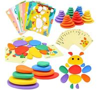 Puzzles Jigsaw for Boy Girl, 98 Pcs Toddlers Preschool Learning Toys Imitation Pebble Stacking Education Toy Gift for Boy Age 3-6