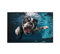Puzzles,Jigsaw Puzzles Adults Challenging Puzzle 1000 pcs Picture puzzle wooden, Boston Terrier Underwater Dog