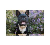 Puzzles,Jigsaw Puzzles Adults Challenging Puzzle 1000 pcs Picture puzzle wooden, French Bulldog Stands In Flowers Design