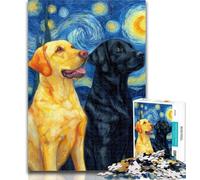 Puzzles Labrador Under The Night Sky 1000 Piece Jigsaw Puzzles for Adults & Teens,Toys Educational Games Stress Relieving Wishlist with Santa Claus 26x38cm