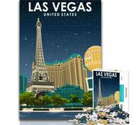 Puzzles Las Vegas USA Travel Puzzles 1000 Pieces for Teenagers,Decompressing Intellectual Educational Toy Secret Santa Gifts 26x38cm