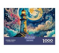Puzzles Lighthouse 1000 Piece Jigsaw Challenge Toy Seaside Scenery Theme Home Decoration Ladies' Gifts for Kids And Adults 70x50cm/1000pcs