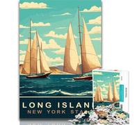 Puzzles Long Island Sailing Boats 1000 Piece Jigsaw Puzzles for Teenagers,Birthday Present, Gifts, Wall Art for And Age 14 Years Up 26x38cm