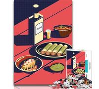 Puzzles Mexican Food Puzzles 1000 Pieces for Adults,Educational Games Home Decoration Deal As Gifts for The Whole Family 26x38cm