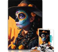 Puzzles Mexican Skull Girls 1000 Piece Jigsaw Puzzles for Teenagers,is Ideal As A Gift for The Whole Family Suitable for And 14 75x50cm