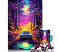 Puzzles Neon Car in Nature Puzzles 1000 Pieces for Teenagers,Learning Educational Toys Family Games Birthday Present, Gifts 26x38cm
