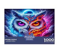 Puzzles Neon Owl 1000 Pieces Challenge Game for Adults, Fire & Ice Dual-Element Impossible Jigsaw Puzzles 1000 Pieces Educational Games for Adults Or Families Pieces Gifts 38x26cm/1000pcs