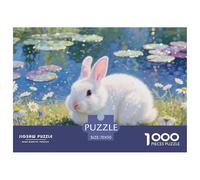 Puzzles Netherland Dwarf Rabbit 1000 Piece Challenge Toy for Adults,Spring Garden Impossible Jigsaw Puzzle 1000 Piece Educational Game for Adults Or Families 70x50cm/1000pcs