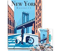 Puzzles New York Broklyn Cityscape Puzzles 1000 Pieces for Adults,Educational Games Home Decoration Deal As Gifts for The Whole Family 75x50cm