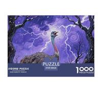 Puzzles Ostrich 1000 Piece Challenge Toy for Adults,Thunderstorm Forest Scene Impossible Jigsaw Puzzles 1000 Pieces Educational Game Home Decoration 38x26cm/1000pcs