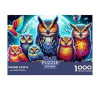 Puzzles Owl 1000 Piece Jigsaw Challenge Toy Nocturnal Bird Theme Home Decoration Gifts for Men for Kids And Adults 38x26cm/1000pcs