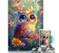 Puzzles Owl Flowers 1000 Piece Jigsaw Puzzle for Adults And Teenagers,Family Game Birthday Gifts.Challenge High Difficulty 26x38cm