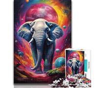 Puzzles Painting of Two Elephants 1000 Piece Jigsaw Puzzles for Adults Gifts,is Ideal As A Gift for The Whole Family Suitable for And 14 26x38cm