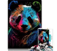 Puzzles Panda Animal Pop Art Bear Puzzles 1000 Pieces for Teenagers,Decompressing Intellectual Educational Toy Secret Santa Gifts (26x38cm)