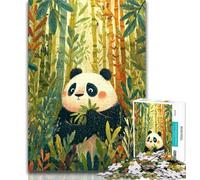 Puzzles Panda in Bamboo Forest Jigsaw Puzzle 1000 Pieces for Adults,for Age 14+ Impossible Game Best Gift for Adults And Teenagers 26x38cm