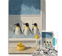 Puzzles Penguin Taking A Bath 1000 Pieces Jigsaw Puzzles for Adults And Teens,Learning Educational Toys Family Games Enhance Love between Couples 26x38cm