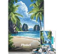Puzzles Phuket Thailand Beach Puzzles 1000 Pieces for Teenagers,Decompressing Intellectual Educational Toy Secret Santa Gifts 75x50cm