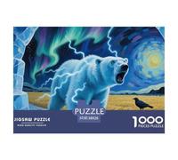 Puzzles Polar Bear 1000 Piece Challenge Game for Adults,Fantasy Landscape Impossible Jigsaw Puzzles 1000 Pieces Educational Games for Adults Or Families 38x26cm/1000pcs