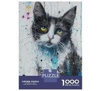 Puzzles Pour Adolescents 1000 Blue Gaze Whisker Puzzles Pour Adultes Jeu Manuel D'assemblage De Motifs Offre Spéciale Pour Toute La Famille 70x50cm/1000pcs