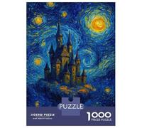 Puzzles Pour Adolescents 1000 Castle in Starry Night Style Puzzles Pour Adultes Jeu Manuel D'assemblage De Motifs Offre Spéciale Pour Toute La Famille 38x26cm/1000pcs