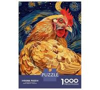 Puzzles Pour Adolescents 1000 Chicken in Starry Night Style Puzzles Pour Adultes Jeu Manuel D'assemblage De Motifs Offre Spéciale Pour Toute La Famille 70x50cm/1000pcs
