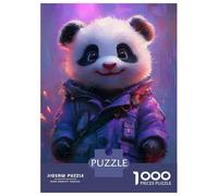 Puzzles Pour Adolescents 1000 Cute Panda in Purple Coat Puzzles Pour Adultes Jeu Manuel D'assemblage De Motifs Offre Spéciale Pour Toute La Famille 52x38cm/1000pcs