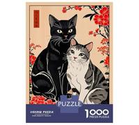 Puzzles Pour Adolescents 1000 Love Cat Japanese Art Puzzles Pour Adultes Jeu Manuel D'assemblage De Motifs Offre Spéciale Pour Toute La Famille 70x50cm/1000pcs
