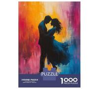 Puzzles Pour Adolescents 1000 Love Couple Painting Puzzles Pour Adultes Jeu Manuel D'assemblage De Motifs Offre Spéciale Pour Toute La Famille 38x26cm/1000pcs