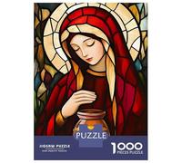 Puzzles Pour Adolescents 1000 Mary Magdalene Stained Glass Puzzles Pour Adultes Jeu Manuel D'assemblage De Motifs Offre Spéciale Pour Toute La Famille 70x50cm/1000pcs